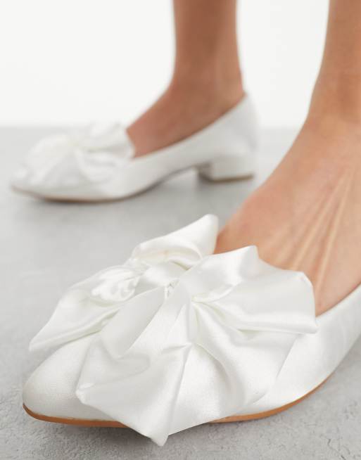 ASOS DESIGN Lovable corsage slingback ballet flats in ivory