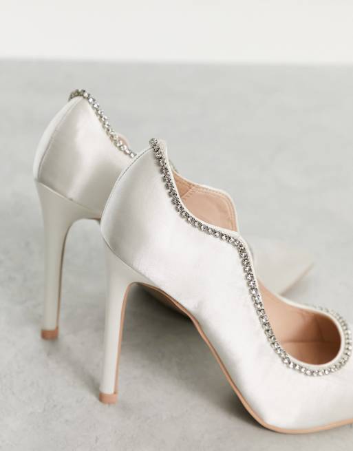 Ivory satin court discount shoes