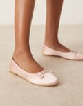 [Be Mine] Be Mine Adyra ballet shoes with bow detail in blush-Pink 39 Blush satin