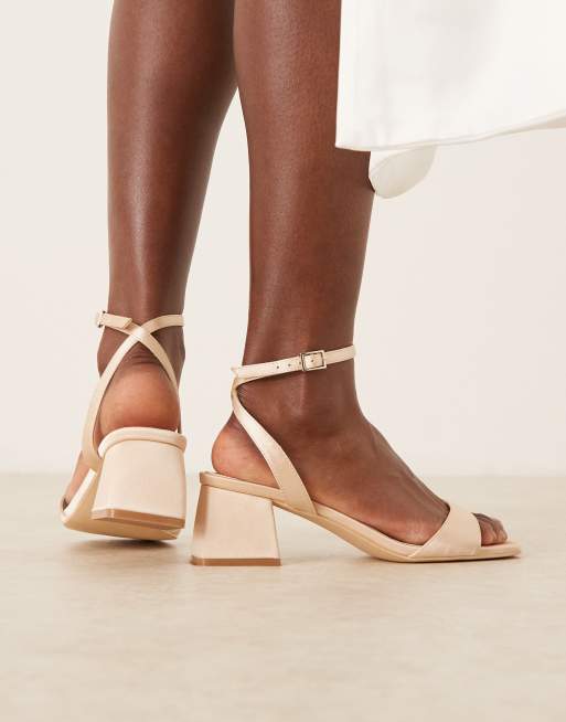 Be Mine - Ammie - Sandales de mariée larges à petit talon en satin - Rose, 4 de 4