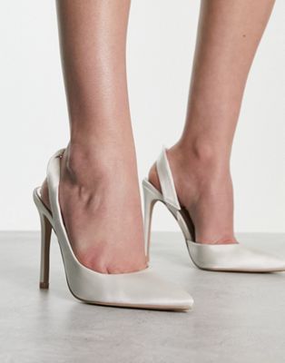 Be Mine Arilla twist back shoes in ivory satin