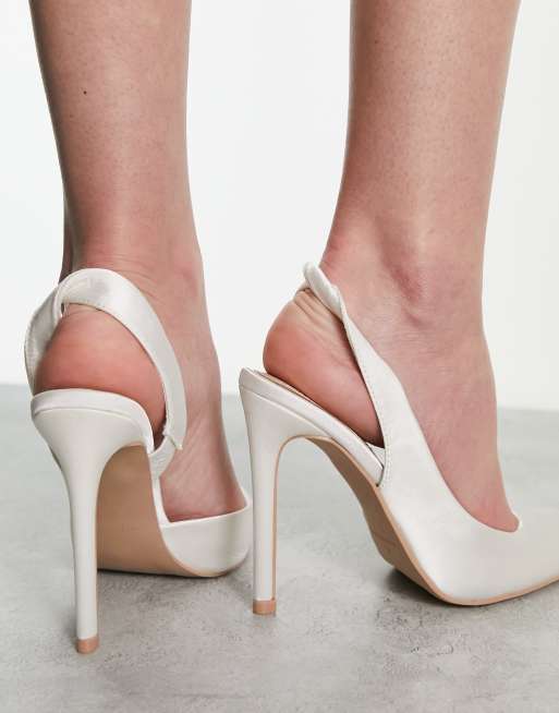 Be Mine Arilla twist back shoes in ivory satin