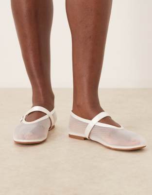 Be Mine Bridal Aahana Mesh Ballet Flats In White