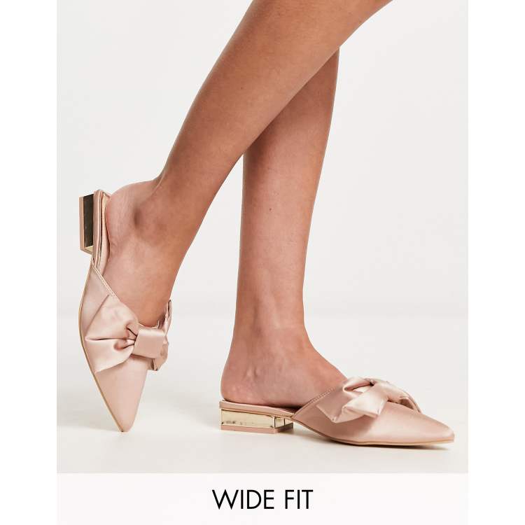 Be Mine Bridal Alezae Pantofole aperte dietro color cipria con