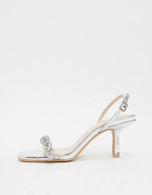 silver slingback sandals