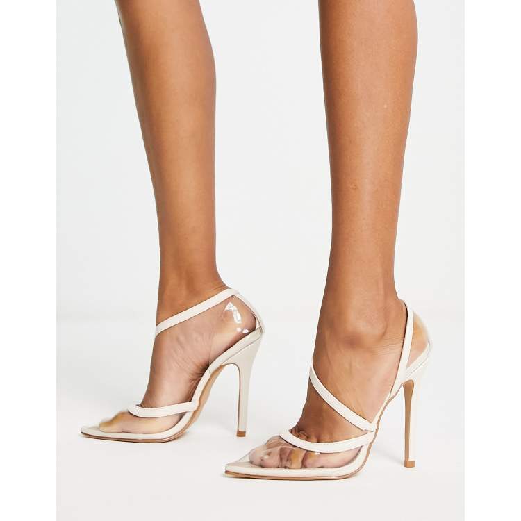 Cream high heels outlet with ankle strap