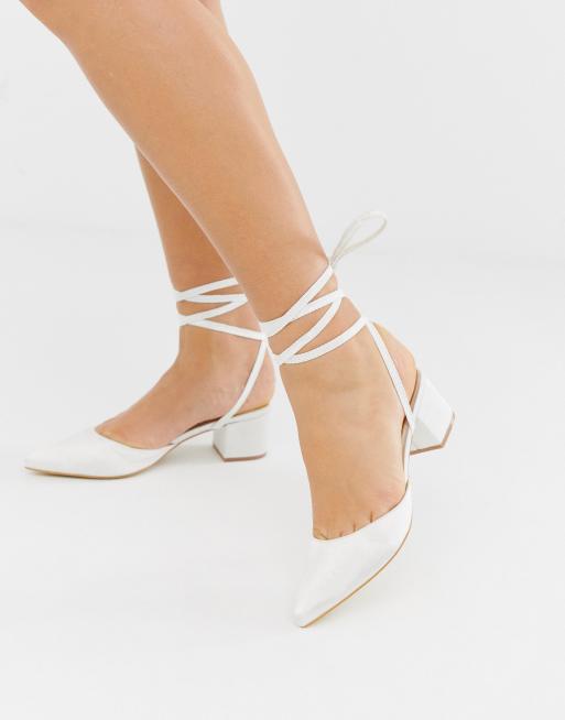 Be Mine - Bridal Anya - Chaussures en satin à talons mi-hauts - Ivoire