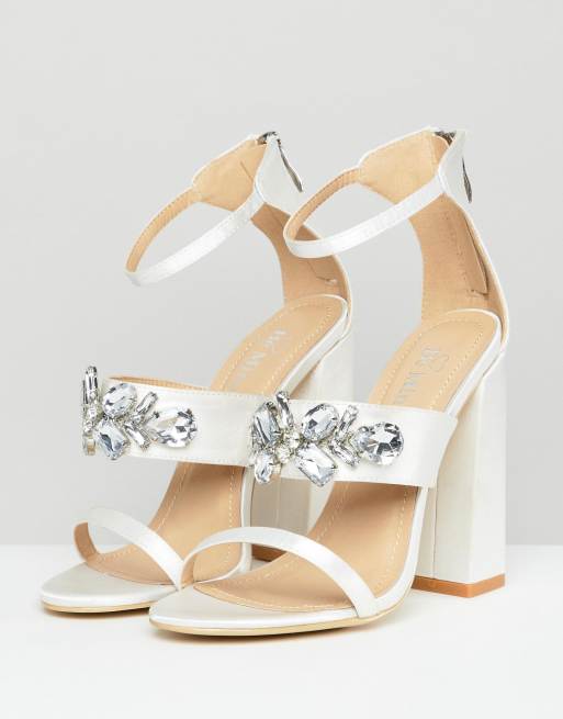 Be Mine - Bridal Ayisha - Sandali con tacco largo in raso avorio decorati, 2 di 4