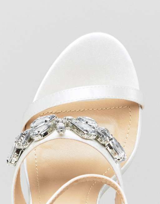Be Mine - Bridal Ayisha - Sandali con tacco largo in raso avorio decorati, 3 di 4