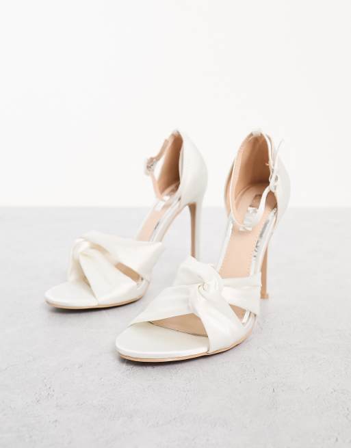 Be Mine Bridal Blossom heeled sandals in ivory satin