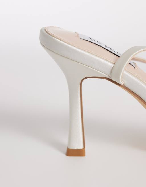 Be Mine Bridal Camden heeled sandals with pearls in ivory satin, 3 of 4