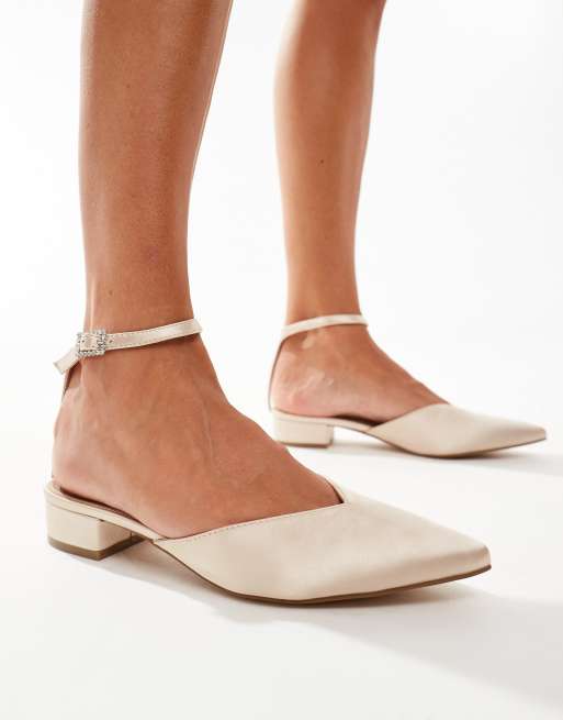 Be Mine Bridal Catherine flat shoes in blush ASOS