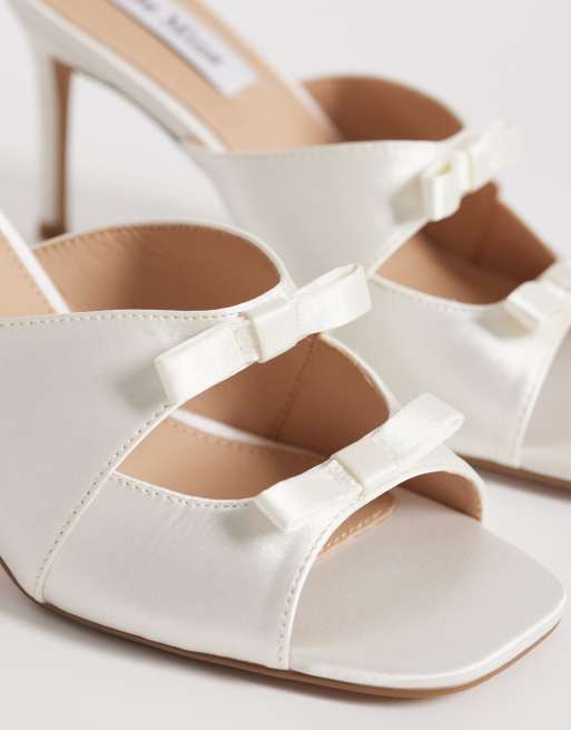 Be Mine Bridal - Donia - Sandali con tacco e fiocchi in raso color avorio, 4 di 4