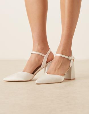 Be Mine Bridal Frankie Embellished Heeled Shoes In Ivory Satin-white