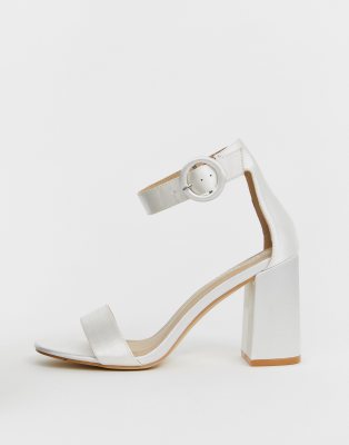 block heel ivory sandals