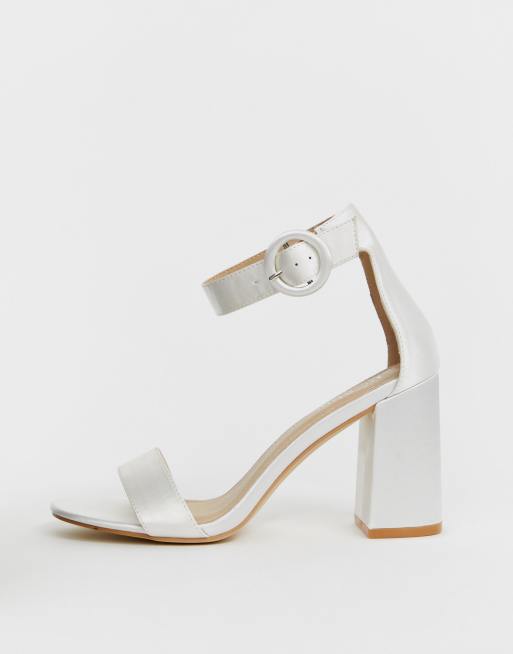Be mine bridal genna ivory block heeled sandals hot sale