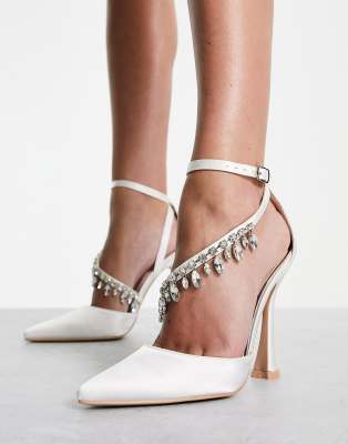 Be Mine Bridal Isadora heeled shoes with embellished detail in white