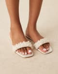 [Be Mine] Be Mine Bridal Kiely pearl embellished flat sandals in ivory-White 36 IVORY