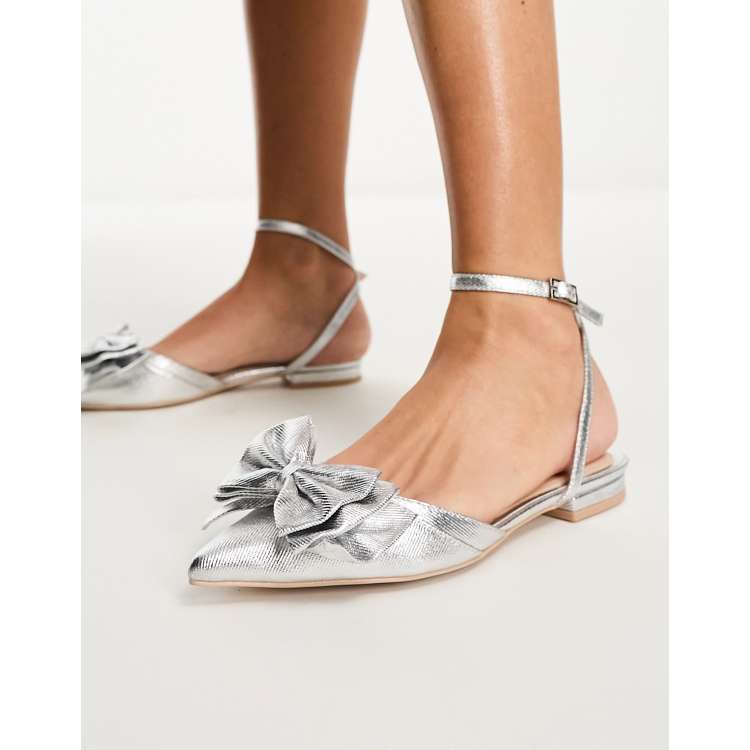 Silver flats 2024 with ankle strap