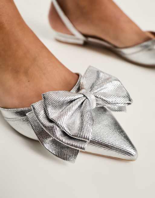 Cheap silver flat shoes sale