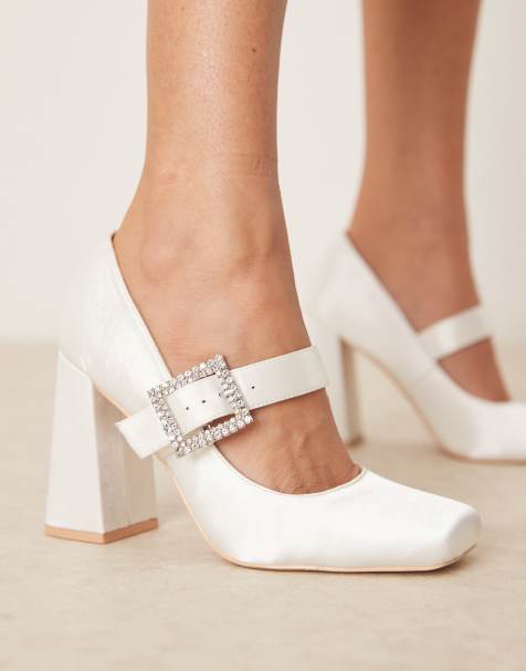 Be Mine Bridal Neilina block heel Mary Janes in ivory - view 1