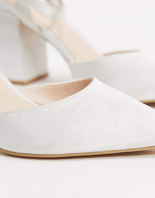 Be Mine Bridal Neima block heeled shoes in ivory satin, 4 of 4