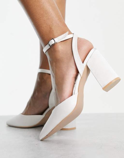 Be Mine Bridal Neima block heeled shoes in ivory satin