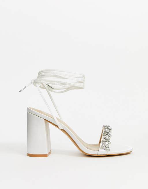 Be mine bridal penelope heeled sandals sales with embellished strap in ivory satin