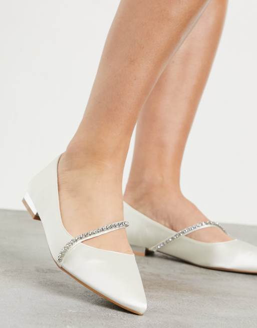 be mine bridal neha embellished sandals in ivory satin