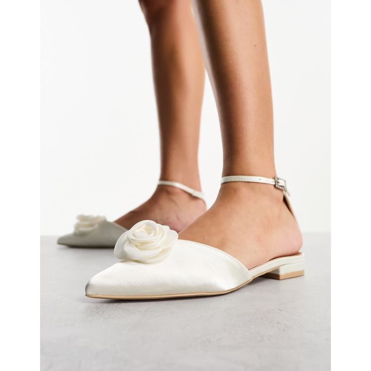 Flat ivory deals bridal shoes