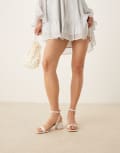 [Be Mine] Be Mine Bridal Ruhi low block heeled sandals in ivory-White 41 Ivory Satin