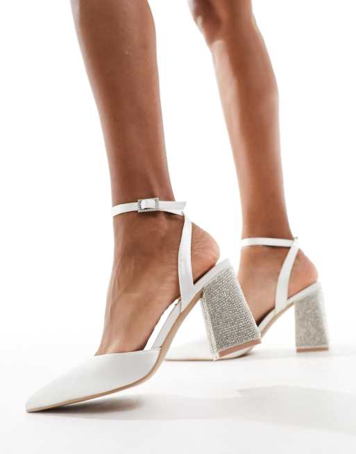 Be Mine Bridal - Rylee - Chaussures en satin avec talon à ornements - Ivoire, 2 de 4