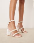 [Be Mine] Be Mine Bridal Stacie pearl embellished block heel sandals in ivory-White 42 IVORY