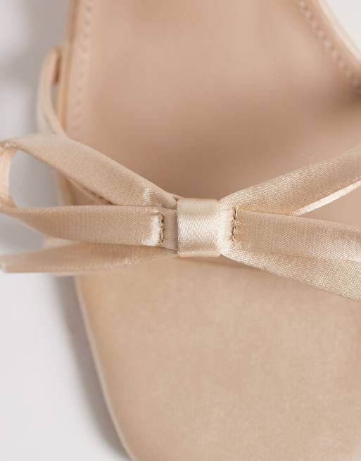 Be Mine Bridal – Tamara – Sandaletten aus Satin in Rosa mit Blockabsatz und Schleife, 4 von 4