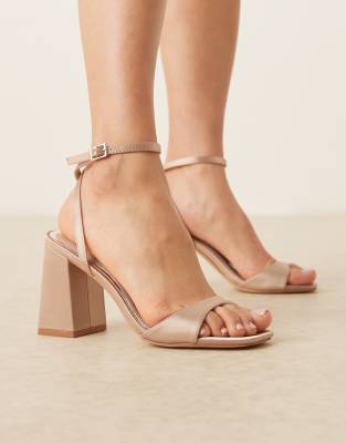 Be Mine Bridal Wink 2 heeled sandals in blush satin-Pink