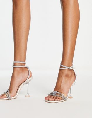 Be Mine Briday Rally embellished strap heel sandals in ivory