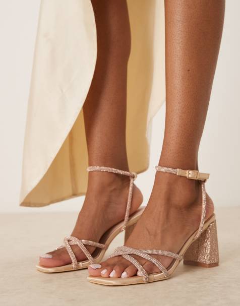 Be Mine Danya embellished block heeled sandals in blush - view 1