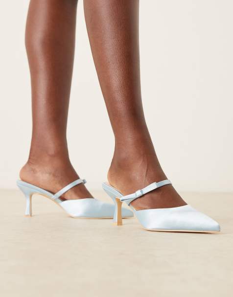 Be Mine - Demina - Mules à talon en satin pour mariée - Bleu - view 1