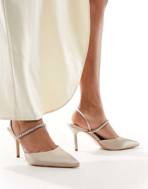 Be Mine Elisa Scarpe da sposa con tacco e fascetta decorata color cipria ASOS