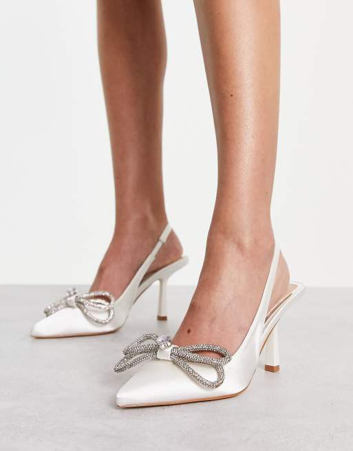 Ivory mid store heel shoes