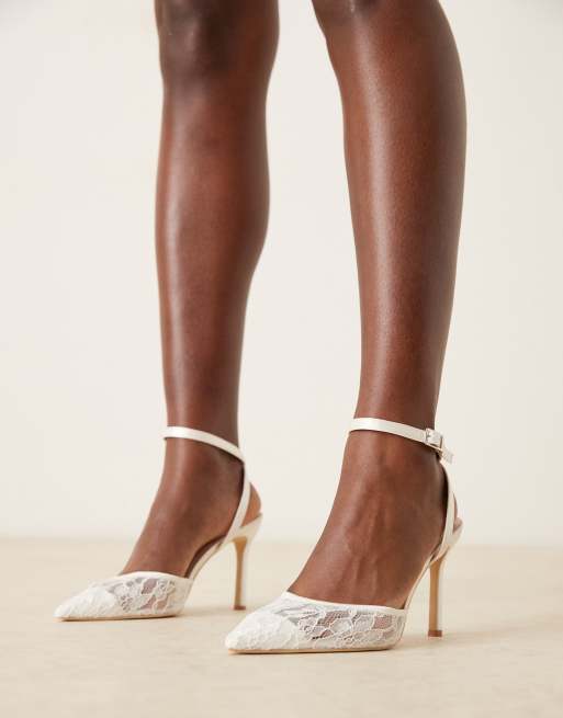 Be Mine – För bruden – Meera – Vita pumps i spets med spetsig tå och klack, 4 av 4