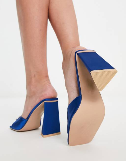 Navy mules store with heels