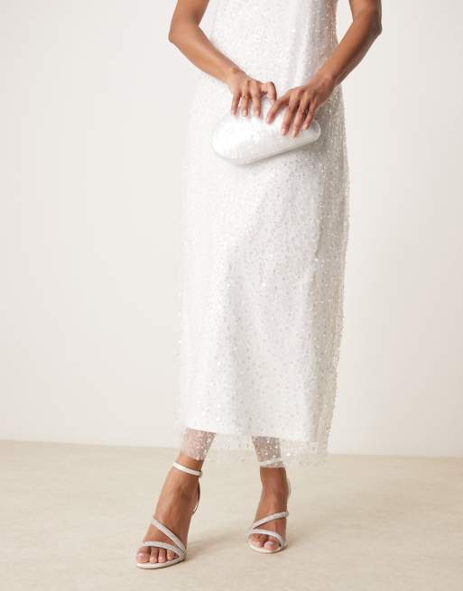 Be Mine Nadia heeled sandals with straps in satin ivory