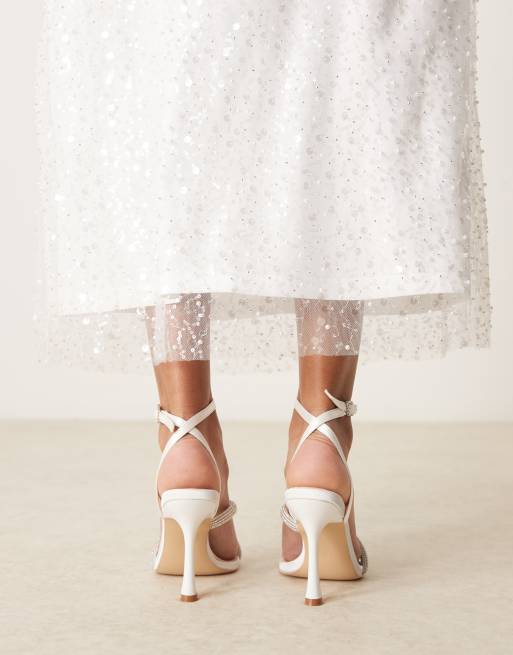Be Mine Nadia heeled sandals with straps in satin ivory