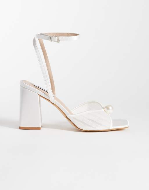 Be Mine - Punam - Sandali da sposa a pianta larga color avorio con tacco largo