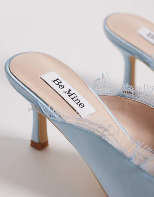 Be Mine - Sabrina - Sabot in pizzo blu con tacchetti a spillo, 4 di 4