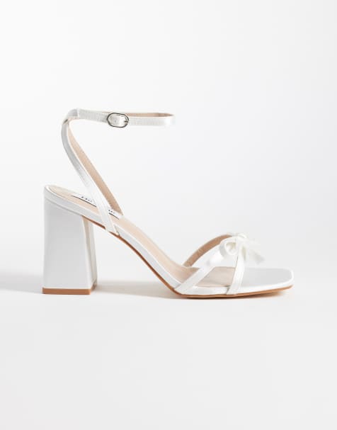 Be Mine - Tamara - Sandales de mariée à talon carré en satin avec nœud - Ivoire - view 1