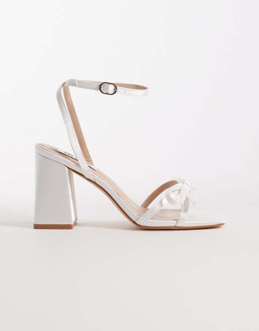 Be Mine - Tamara - Sandali da sposa in raso color avorio con tacco largo e fiocco