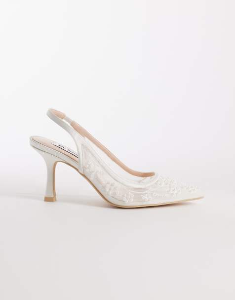 Be Mine Tania slingback heeled shoes with embroidery in ivory - view 1