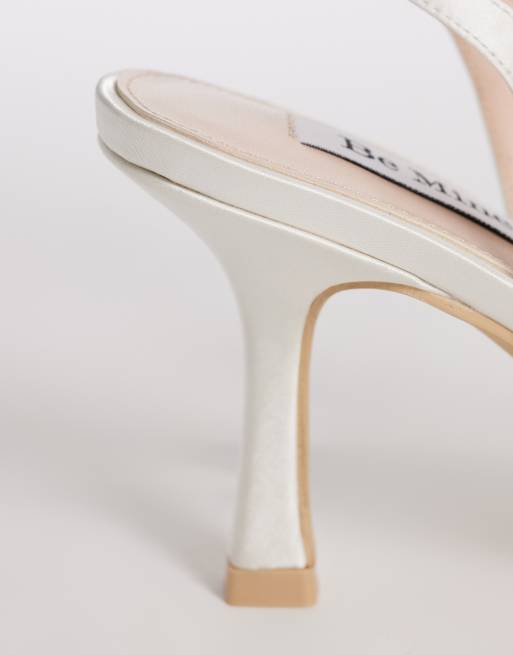 Be Mine Tania slingback heeled shoes with embroidery in ivory, 3 of 4